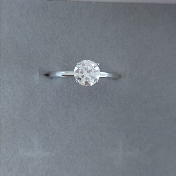 1 Carat Moissanite Sterling Silver Ring - Picture 3 of 16